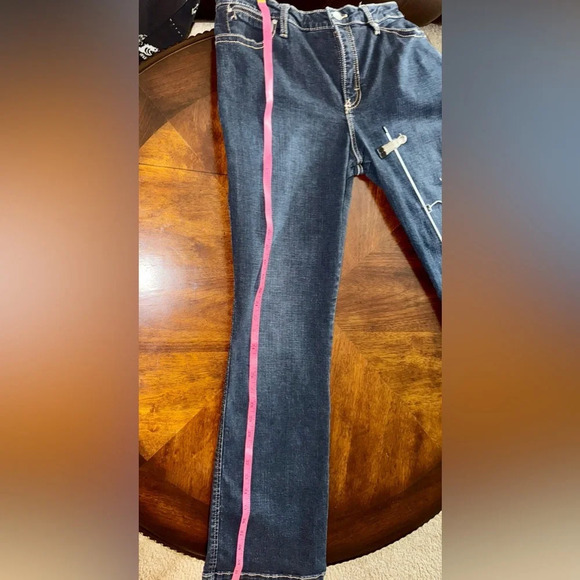 Wrangler Aura Jeans Women's Bootcut Mid Rise Stretch Dark Wash Blue Denim SZ 12 - Picture 13 of 14